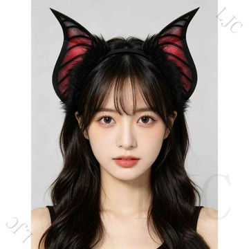 🔥熱銷🚀2026 新款 萬聖節蝙蝠髮箍 暗黑惡魔角頭箍 cosplay 漫展拍照配飾 二次元角色扮裝道具 哥特風 l