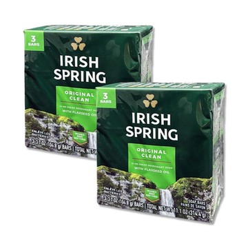 (6顆超值組)美國Irish Spring愛爾蘭之春-約12小時淨味清新潤澤沐浴體香皂104.8g/顆(浴室洗手肥皂,除臭香氛皂)