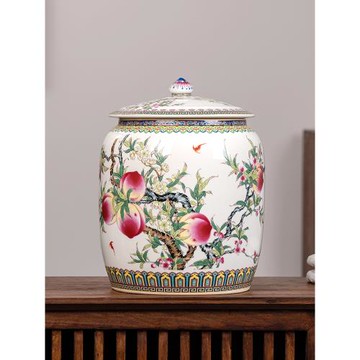 景德鎮茶葉缸陶瓷大號高檔帶蓋普洱存白茶餅密封七子餅裝家用罐子