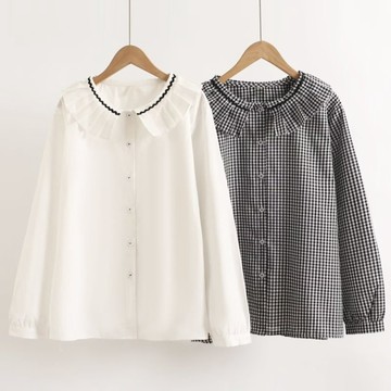 ＊ORead＊日系小清新花邊領襯衫(2色M,L)