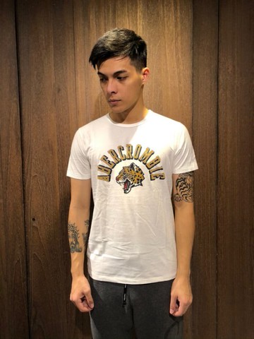 美國百分百【全新真品】Abercrombie & Fitch T恤 AF 短袖 T-shirt 豹頭 白色 AM38