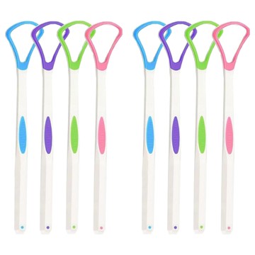 AHOYE 旅用拋棄式舌苔刷 4件組 不含BPA 顏色隨機  輕巧便攜，去除口臭，保持口氣清新  6.25g  2組