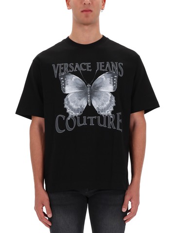 versace jeans couture butterfly logo t-shirt