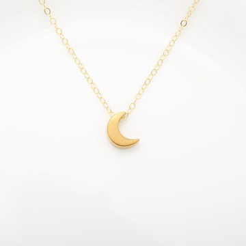 【Angel & Me】小王子 月亮 弦月 s925純銀 厚鍍24k金項鍊 禮物