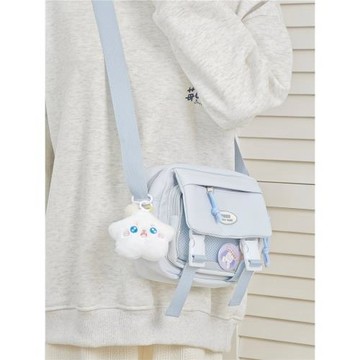 日系二次元少女休閑透明痛包簡約百搭學生斜挎包女工裝手機小包包