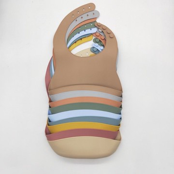 🐰台灣現貨🐰矽膠圍兜 吃飯圍兜 防水圍兜 立體圍兜 副食品 圍兜兜 寶寶圍兜  莫蘭迪純色 防漏兜 矽膠餐