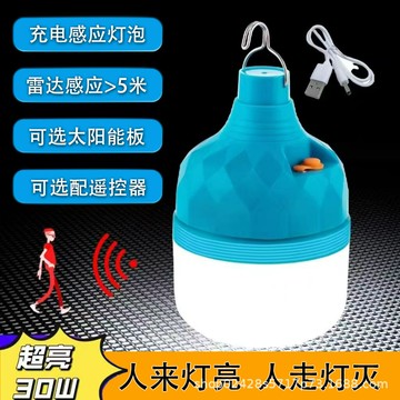 太陽能充電雷達感應燈泡樓遞過道走廊不插電免布線應急燈應急照明{鑫弘-工葉電器}可開發票