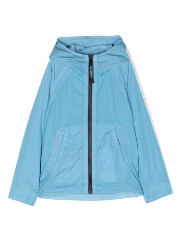 C.P. Company Kids - Chrome-R hooded jacket - kids - Polyamide/Polyamide - 8 yrs - Blue