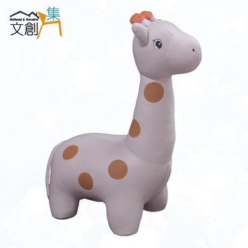 文創集 萌萌梅花鹿造型皮革椅凳(三色可選)