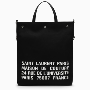 North/South tote bag in black canvas