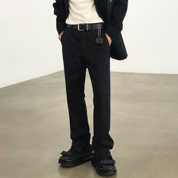 MRCYC冬季男士墜感小西褲韓系潮流寬松西服長褲休閑直筒垂感褲子