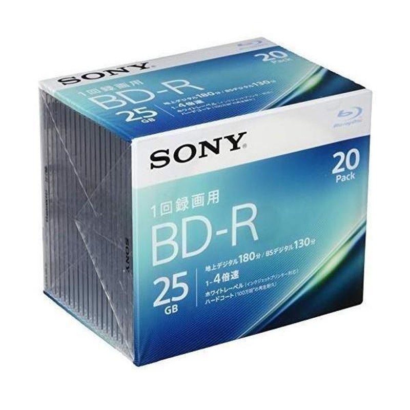 ソニー(SONY) 20BNR1VJPS4 録画・録音用 BD-R 25GB 一回(追記)録画 