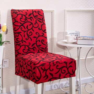 Osun 歐桑生活 酒店餐廳風格印花彈性椅子套/簡約家用座椅套2件組 CE369  38~45 x 38 x 45 x 45~55cm  大紅花藤  1套