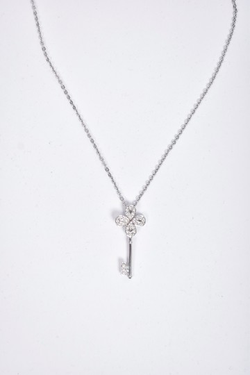swarovski銀色幸運草鑰匙造型項鍊