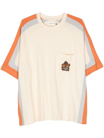 Honor The Gift - logo-patch panelled T-shirt - men - Cotton - M - Neutrals