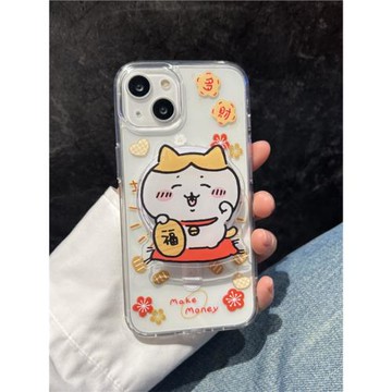 愛珀客王詩齡同款適用蘋果iPhone15promax手機殼卡通可愛小八招福貓磁吸支架13新款16iphone女12/14軟邊硬殼