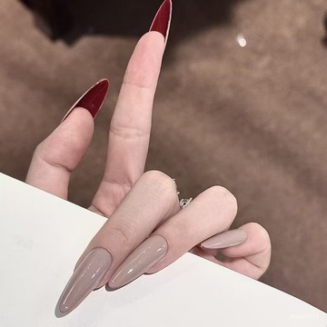 ➕最新設計款穿戴甲💅手工穿戴甲紅底高跟鞋小衆ins風網紅裸色辣妹甲片高級感顯白美甲長款穿戴甲 NIXR