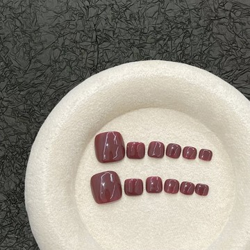 ✨Hannah✨豆沙紅腳東海穿戴甲美甲腳趾甲貼片短款美甲腳趾甲可愛足部純手工美甲師源潤 OYT3