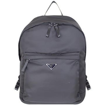 PRADA 黑色尼龍三角牌拉鍊大後背包