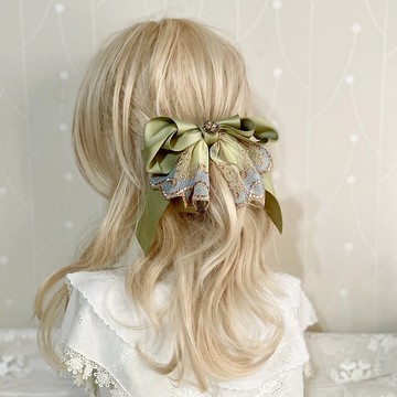 法式復古蕾絲香蕉夾 彈簧夾 髮叉 髮圈 大腸圈髮夾抓夾 鯊魚夾