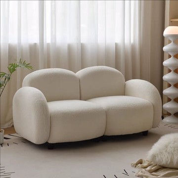 科技布家用小戶型沙發臥室客廳現代網紅奶油風雙人接待布藝小沙發 c8142