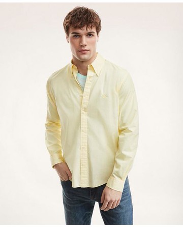 Brooks Brothers Men's Friday Shirt, Poplin Solid | Yellow | Size XS