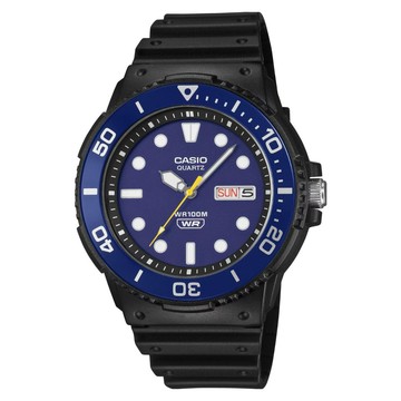 CASIO 卡西歐 旋轉錶圈的海洋風格運動戶外指針錶 MRW-230H-2EVDF  黑色 + 藍色  47.9 x 44.6 x 12.3mm  1個