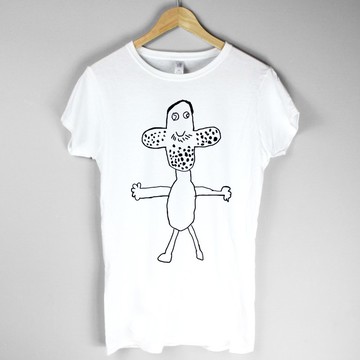 GRANDPA女生短袖T恤-白色 爺爺的想像 設計 自創 品牌 時髦 圓 三角形 文青 Hipster