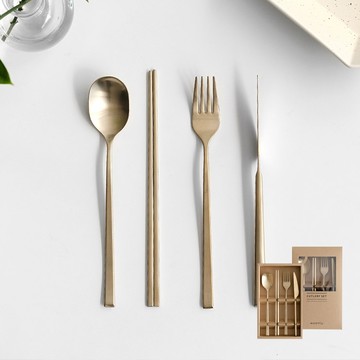 韓國 NICOTT 韓國304不銹鋼主餐套組餐具-香檳金