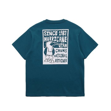 CHUMS 男 Wood Block Print T-Shirt短袖上衣 藍綠