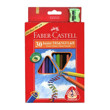 FABER-CASTELL 輝柏 30色大三角色鉛筆組附筆削  30色  1個