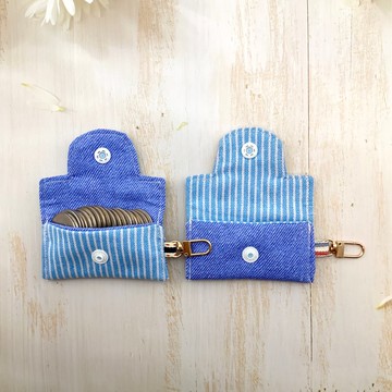 單寧風鋪棉 小袋。零錢。印章。小物收納。