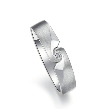 KOR蔻兒鑽石 愛情漩渦 鑽石白鋼 男戒