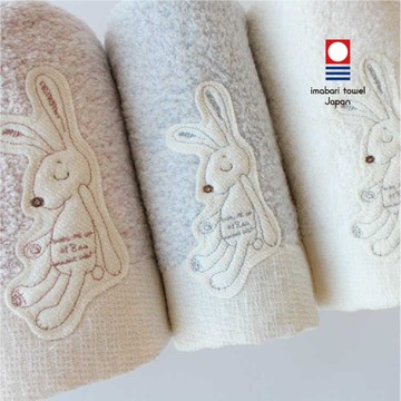 日本 kontex 今治無撚大浴巾毛巾 60x118cm - 兔子(3色) - 象牙白