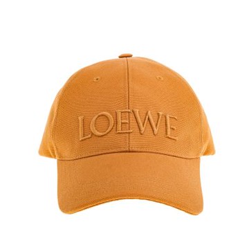 LOEWE 經典刺繡LOEWE 圖案棉質帆布可調整棒球帽 (米粽色/59)