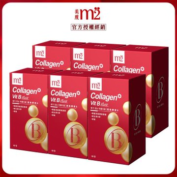 【m2 美度】超能膠原B群糖衣錠 (60錠/盒) x6
