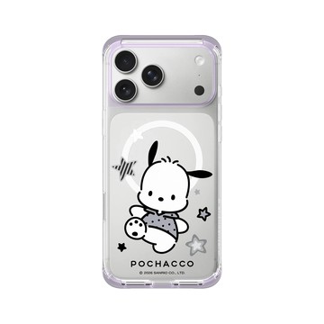 iPhone 17 Pro Max ClearX (MagSafe 兼容) 夢透紫 - 三麗鷗-帕恰狗 Pochacco - 簡約黑灰白