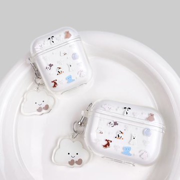 云朵小狗適用Baseus倍思E3耳機套M2透明W04軟WM05真無線藍牙WM02保護殼M2/W04+/storm3無線耳機套wo4/3