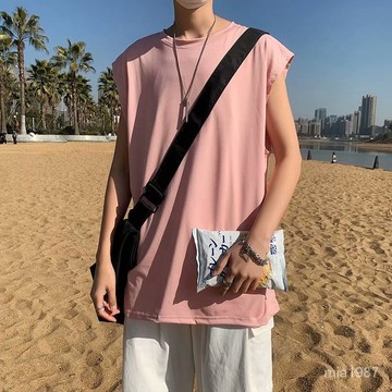 【優選好物】跨境無袖嘻哈T恤男生背心寬鬆潮牌ins坎肩個性印花潮流夏季小汗衫 07JH
