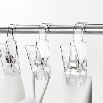 日製透明系掛勾夾-6入組-多色可選 丁香紫