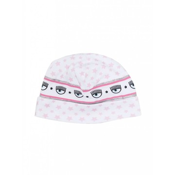 Chiara Ferragni - White And Pink Fairytale Cotton Eyestar Beanie Hat