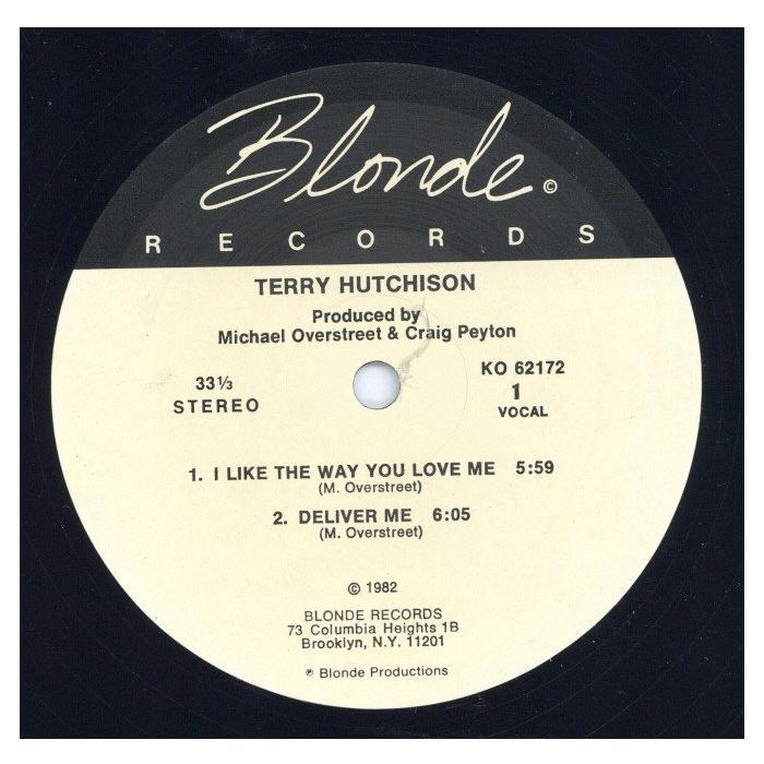 TERRY HUTCHISON I Like The Way You Love Me   Deliver Me 12" US 1982年リリース