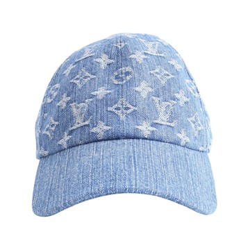 LOUIS VUITTON LV 路易威登 棒球帽 M 藍色 丹寧 M7942M 【二手名牌BRAND OFF】