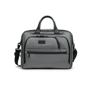 TUMI Alpha 中型 15 吋可擴展機能尼龍公事包 - 灰反光