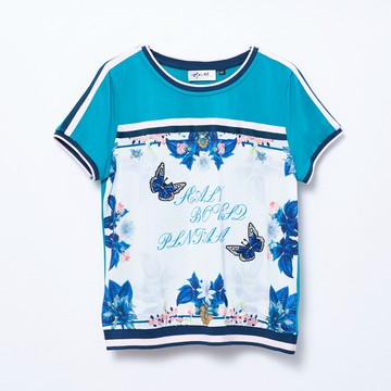 CLL巧玲瓏 蝴蝶印花短袖上衣 2653208