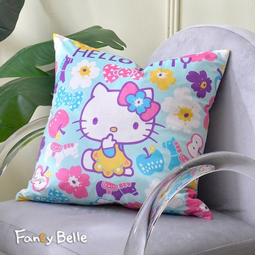 義大利Fancy Belle Sanrio-HELLO KITTY北歐花園 麂皮靠墊 45*45CM