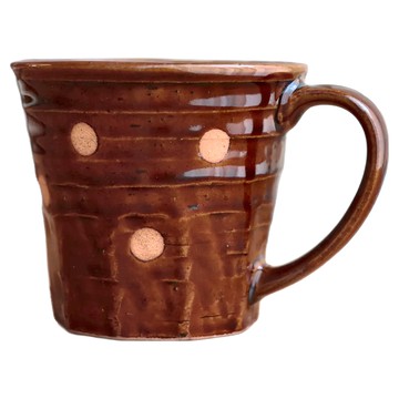 日本 美濃燒 琥珀 水玉 馬克杯 220ml 陶瓷咖啡杯 適用於洗碗機、烘碗機  1個