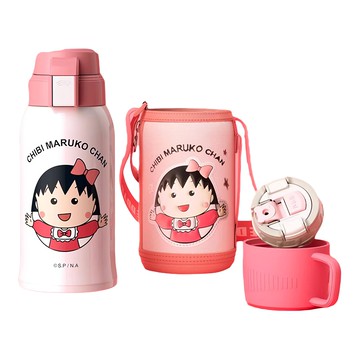 BEDDYBEAR 杯具熊 3D浮雕兒童保溫杯 600ml 新款3D吸嘴 (直通式)  小丸子 粉色  1個