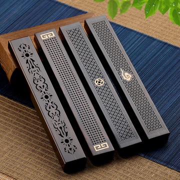 黑檀整木臥香爐鑲黃楊 紫光檀熏香爐線香盒家居焚香爐沉檀香熏爐