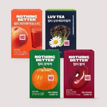 【NUNKOL】🔥現貨 隔日達🔥 ☑蝦皮代開☑ 韓國LUVTEA紅豆茶 南瓜茶 檸檬茶 水蜜桃茶1.5g×15入